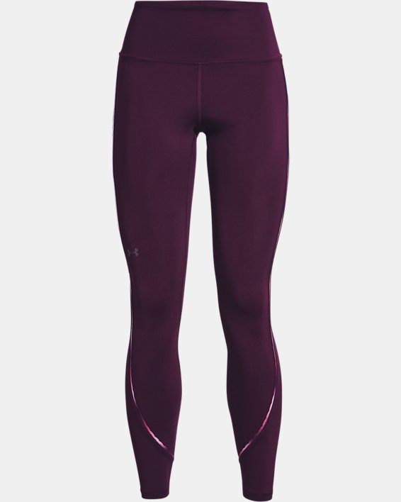Women's UA RUSH™ No-Slip Waistband Scallop Full-Length Leggings in Purple image number 5
